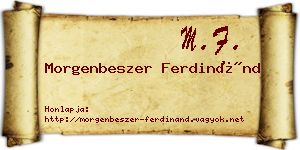 Morgenbeszer Ferdinánd névjegykártya